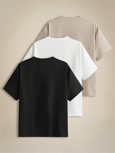 Men's Short Sleeve T-Shirt - Round Neck Loose Short Sleeve T-Shirt Set Breathable Skin-Friendly Special Material Oversized Fit U - Product Image 4