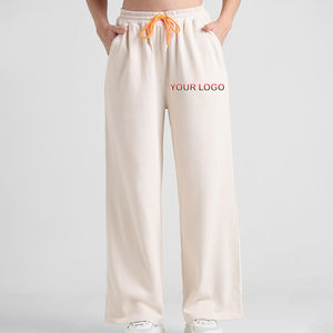 Pantalones Deportivos Anchos de Cintura Elástica de Alta Calidad al Por Mayor, Pantalones Deportivos Holgados de Felpa 100% Algodón para Mujer - Product Image 5