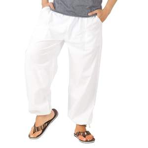 Pantalon cargo droit ample en coton 100% bleu cobalt pour homme, coupe décontractée, jambes larges, poches à rabat, logo personnalisé, respirant - Product Image 4