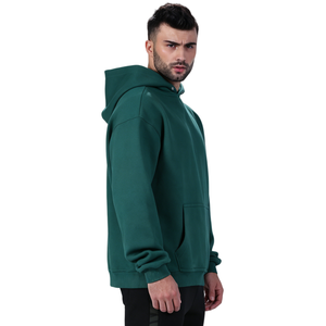 Sudadera con Capucha Verde para Hombre, Talla Grande, Corte Regular, Felpa de Algodón, Estilo Casual para Otoño - Product Image 2