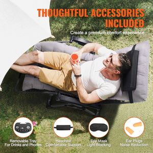 33-Inch Adjustable Anti <b>Gravity</b> <b>Recliner</b> Lounge Chair Indoor/Outdoor <b>Zero</b> <b>Gravity</b> Chair with Cushi Cushi Product Category - Product Image 6
