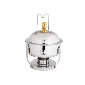 Luxury Stainless Steel Buffet Food Warmer with Gold Stand Handle Dome Lid Chafing <b>Dish</b> Catering <b>Serving</b> <b>Set</b> Display - Product Image 5