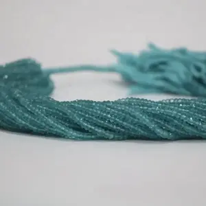 Wholesale DIY Jewelry Making Supplies Gemstone Loose Beads Faceted Rondelle Blue Apatite Beads Jewelry Cutting Beads