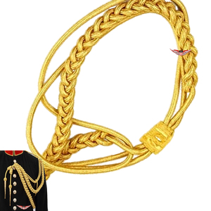 Gold Metallic Aiguillette Bullion Wire Aiguillette Service Parade Aiguillette worn on the left arm attaches Metallic <b>Cord</b> - Product Image 4