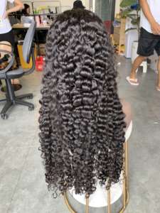 Venta al por mayor de pelo rizado euroasiático hacer peluca pelo vietnamita humano negro Natural - Product Image 3
