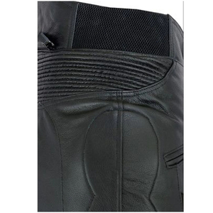 Men's <b>Black</b> Leather Lightweight Breathable Moto Biker <b>Pants</b> Mid Waist Straight Fit Knee Protection Zipper Fly Winter Style 2027 - Product Image 5