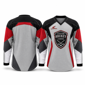 Camiseta de Hockey sobre Hielo Personalizada para Hombre, Bordado Tackle Twill, Manga Larga, Malla Transpirable, Uniforme al por Mayor - Product Image 1