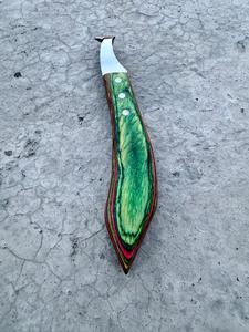 Couteau à boucle avec manche vert en acier J2, outil professionnel pour le soin des sabots des chevaux - Product Image 4