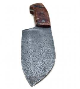 Cuchillo utilitario de hoja fija de acero de Damasco hecho a mano, grado DIY, con mango de resina y madera multicolor personalizado OEM, herramienta de preparación para chef - Product Image 2