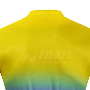 Conjunto de Jersey de Ciclismo para Hombre, Degradado Amarillo y Azul, Transpirable, de Poliéster, Manga Corta con Culotte con Tirantes, Talla Adulto, Nuevo Diseño - Product Image 6