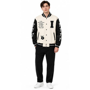 Veste de baseball en tissu de laine à séchage rapide et confortable, broderie tendance, prix abordable, veste de sport tendance - Product Image 3