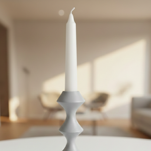 Porte-bougie conique géométrique gris moderne, style nordique abstrait, pour décoration minimaliste et hôtels de luxe - Product Image 5