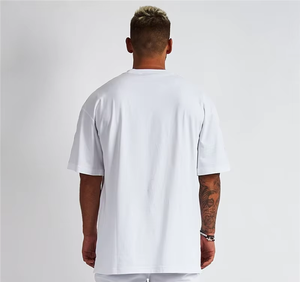 Camiseta de Manga Corta para Hombre de Algodón Grueso de Alta Calidad, Marca de Moda Transfronteriza, Corte Regular, Talla Grande, Lisa, de Secado Rápido - Product Image 4