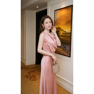 Vestidos de Mujer de Alta Calidad, Vestido Midi Elegante con Cuello Polo y Pliegues, Manga Corta, Vestido de Oficina para Mujer, Línea A, con Cinturón - Product Image 4