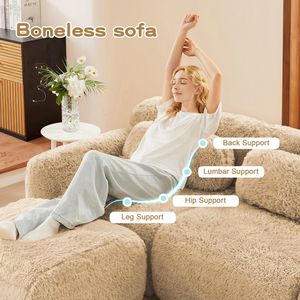 Divano Componibile Ergonomico in Tessuto Morbido e Soffice, Design Modulare a Compressione Totale, per Soggiorno - Product Image 5