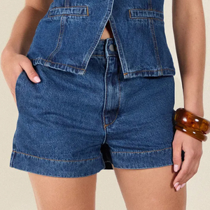 Private label denim shorts women high waist summer shorts fashion casual daily wear bulk supplier export - Product Image 3