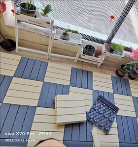 กระเบื้องพื้นไม้ลายไม้กันน้ำสำหรับสระว่ายน้ำ กระเบื้องพื้นระเบียงพลาสติกพร้อมโซลูชั่นการออกแบบกราฟิก - Product Image 3