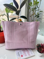 Tas Travel Duffle Besar Bahan Katun, Custom Quilted, Dapat Dilipat, Tahan Lama, Resleting Sporty, Tas Jinjing Wanita, Motif Bunga, Untuk Perjalanan Semalam