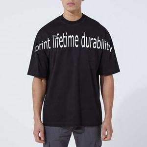 NUEVAS camisetas con logotipo personalizado para hombre, camiseta lisa, ropa de calle, Camiseta de algodón pesado de cuello redondo de gran tamaño para hombre - Product Image 1