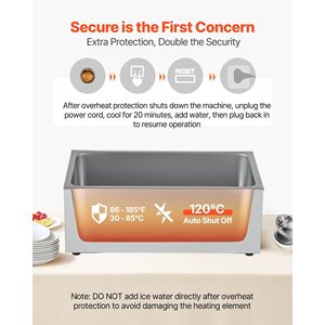 Scaldavivande Elettrico Commerciale in Acciaio Inox da 1200W, Riscaldamento Rapido, Bagnomaria a Due Piani, Attrezzatura per Riscaldamento e Mantenimento Caldo per Buffet - Product Image 6
