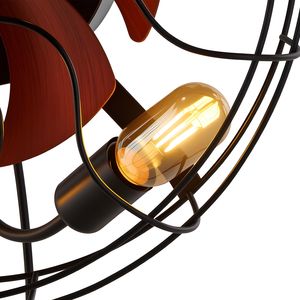 21-Inch <b>Wall</b> <b>Mounted</b> Metal Fan with <b>Lights</b> 6-Speed <b>Plug</b> <b>Wall</b> Fan Timer 360 Adjustable Tilt 20W Power USB Source - Product Image 4