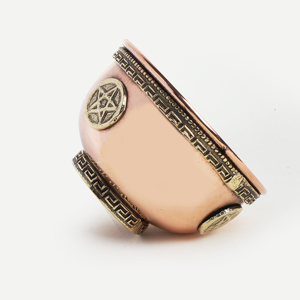 Brûleur d'encens polyvalent en cuivre massif fait main, petit bol pentagramme pour fumigation et offrandes, par Indian Consigners - Product Image 4