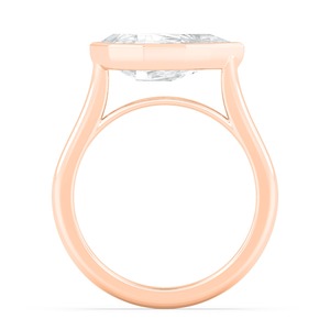 Anillo de compromiso Prestige de oro rosa de 10 quilates con diamantes cultivados en laboratorio de 3.00 quilates de peso total, corte escalonado y corte pera, joyería de lujo exclusiva para bodas - Product Image 2