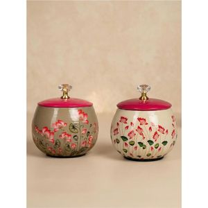 Juego de 3 Recipientes Elegantes de Metal Rojo para Frutos Secos, Contenedor Decorativo para Dulces y Nueces |   Caja de Regalo de Boda, Contenedor de Alimentos de Lujo para Mesa - Product Image 4