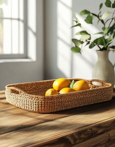 Bandeja de Ratán con Asas 2026, Superventas, Organizador para el Hogar y la Cocina, Bandeja Redonda, Fabricación en India, Venta al por Mayor en Alibaba - Product Image 2