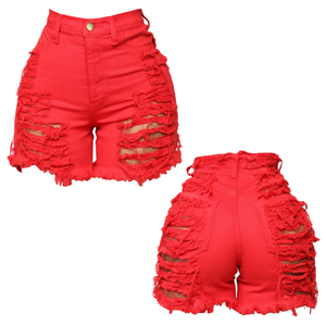 Shorts de Mezclilla Casuales con Rasgaduras para Verano - Product Image 1
