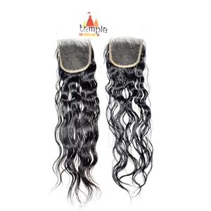 Extensions de cheveux humains vierges naturels non traités, noirs, lisses, de qualité supérieure, 4x4 HD Closure, fabriqués en Inde, pour femmes - Product Image 1