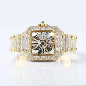 Relojes de Acero de Lujo Personalizados, Relojes Brillantes con Diamantes Completos, Relojes VVS Moissanite y con Diamantes Cultivados en Laboratorio para Hombre de Proveedor Indio - Product Image 2