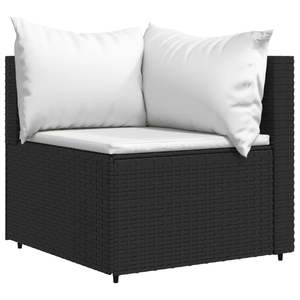 Set Lounge da Giardino in Rattan PE Nero con Piedini Regolabili, Divani da Giardino di Medie Dimensioni - Product Image 4