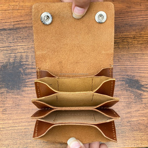 ที่ใส่บัตรหนังแท้คุณภาพพรีเมี่ยมกระเป๋าเงินแบบพับสองทบที่มีการป้องกัน RFID แบบคลาสสิกเรียบง่ายบาง - Product Image 6