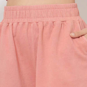 Shorts de Mujer Color Durazno, Cintura Elástica, Transpirables, con Botones, Estilo Urbano, Ligeros, Corte Regular, para Verano - Product Image 5