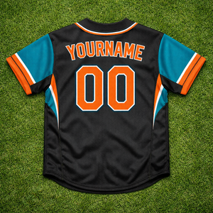 Fabricante de camisetas de béisbol personalizadas OEM, de secado rápido, transpirables, tela 100% poliéster, nombre y número del jugador sublimados personalizados - Product Image 2