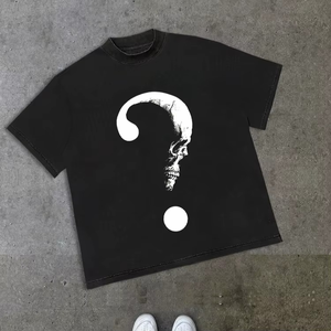 เสื้อยืดโพลีเอสเตอร์/คอตตอนทรงบ็อกซี่ หลวมสบาย ระบายอากาศได้ดี เป็นมิตรกับสิ่งแวดล้อม สตรีทแวร์ น้ำหนักมาก พิมพ์ลายดิจิทัล ความยาวปกติ - Product Image 1