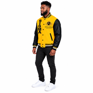 Veste universitaire style collège avec manches en similicuir pour les entreprises de vêtements personnalisés, production directe d'usine - Product Image 4