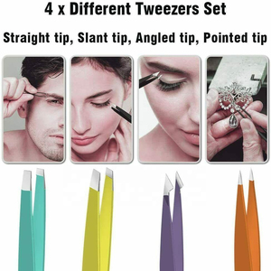 Pinzas para Cejas de Acero Inoxidable con Punta Inclinada, Recortador de Pestañas, Herramienta de Depilación, Duradera, Reutilizable, Ligera, Cuidado Personal, Belleza - Product Image 5