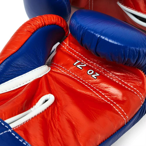 Premium Two-Tone Blue & Red Leather Boxing Gloves – Professional Training & Sparring Gloves - Product Image 4