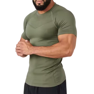 Custom Men Seamless t Shirt Lightweight Quick Dry Running Fitness Mens Seamless Compression Muscle Gym <b>Tshirt</b> for Men - Product Image 5