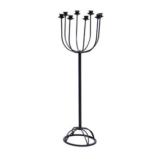 7 <b>Pillar</b> Metal Iron Menorah <b>Candle</b> Holder Premium Quality Candelabra Religious Event Home Decoration Scroll Design <b>Candle</b> Holder - Product Image 5