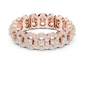 Lab Grown Diamond Eternity Band 18K Solid <b>Gold</b> Graduated Round Cluster <b>Vintage</b> Wedding Anniversary <b>Ring</b> for Women - Product Image 3