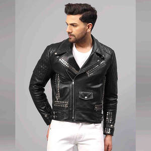 Chaqueta de Cuero para Hombre, Nueva Colección de Invierno, Color Negro con Bolsillos, Material Resistente, Logotipo Frontal, Gran Venta - Product Image 1