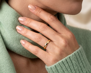 Wholesale 14K Solid Gold Minimalist Classic <b>Domed</b> Wedding Band Plain Comfort Fit Simple Stackable <b>Ring</b> - Product Image 6