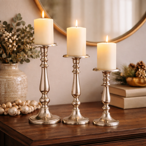 Portavelas Metálico con Acabado Rústico Niquelado al por Mayor para Decoración del Hogar |   Proveedor OEM de Artículos para Mesa de Boda, Hotel y Restaurante - Product Image 2