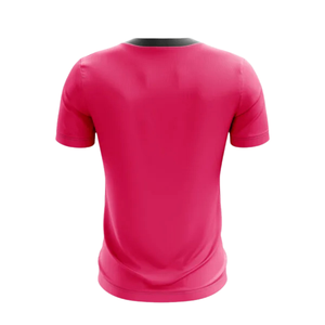 เสื้อโปโลคริกเก็ตแขนสั้นสีชมพู-ดำสำหรับผู้ชาย แบบซับลิเมชั่น เหมาะสำหรับเล่นกีฬา แข่งขัน และเป็นชุดทีม - Product Image 2