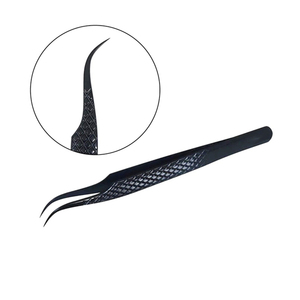 Pince à épiler incurvée pour sourcils avec pointe pointue, angle de 45 degrés, acier inoxydable léger avec revêtement en poudre, longueur 12 cm, écologique - Product Image 5