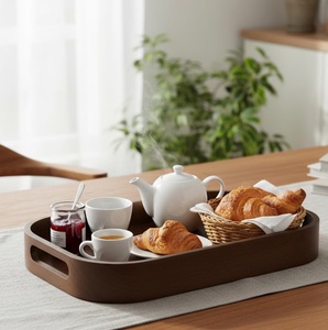 Wooden Tea Serving <b>Tray</b> with Handles, Multipurpose Platter for <b>Snacks</b> and Fruit rustic serving <b>tray</b> handmade <b>tray</b> - Product Image 6