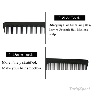 Peine de Cola de Rata Profesional de ABS Clásico de Alta Calidad, Portátil, de Gran Tamaño, para Alisar el Cabello, Uso Doméstico y Comercial, para Mujeres - Product Image 4